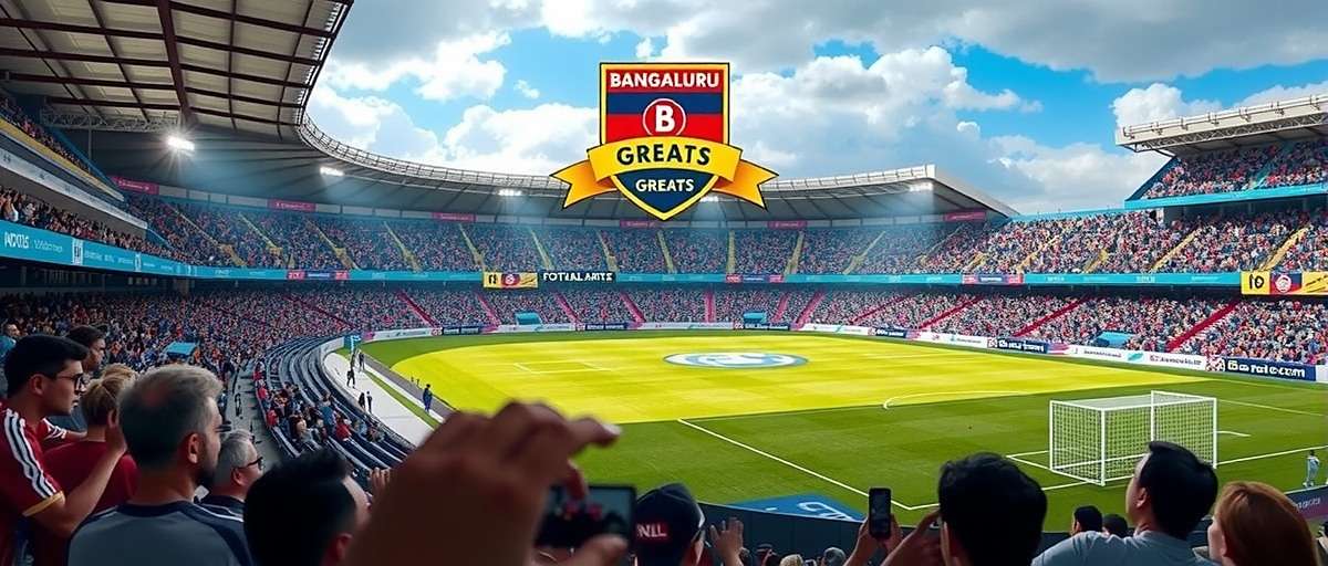 Bangalore Football Greats - In-Game Stadium View Bangalore Football Greats Game Screenshot showing stadium with fans